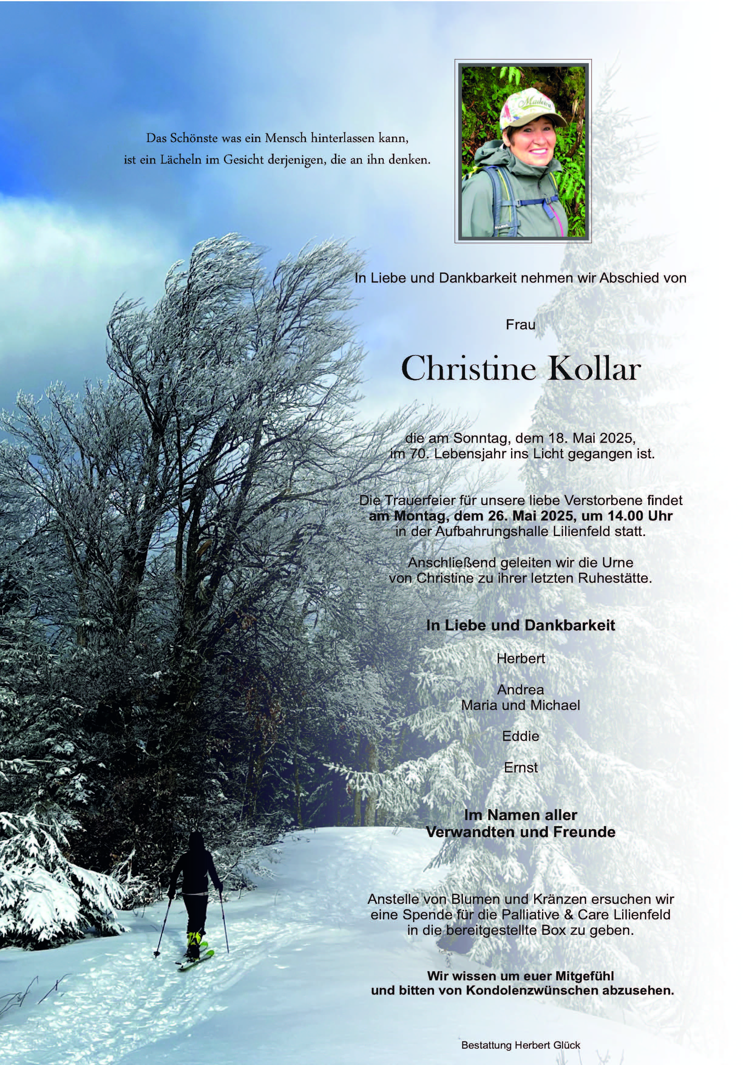 Sterbefall Christine Kollar