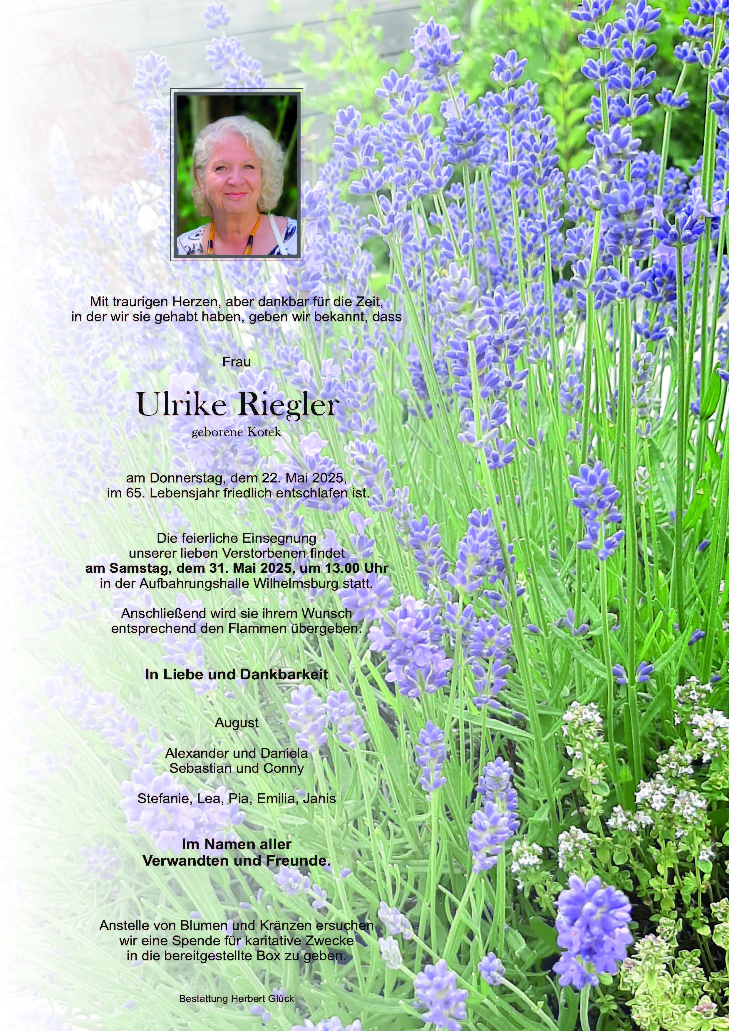 Sterbefall Ulrike Riegler