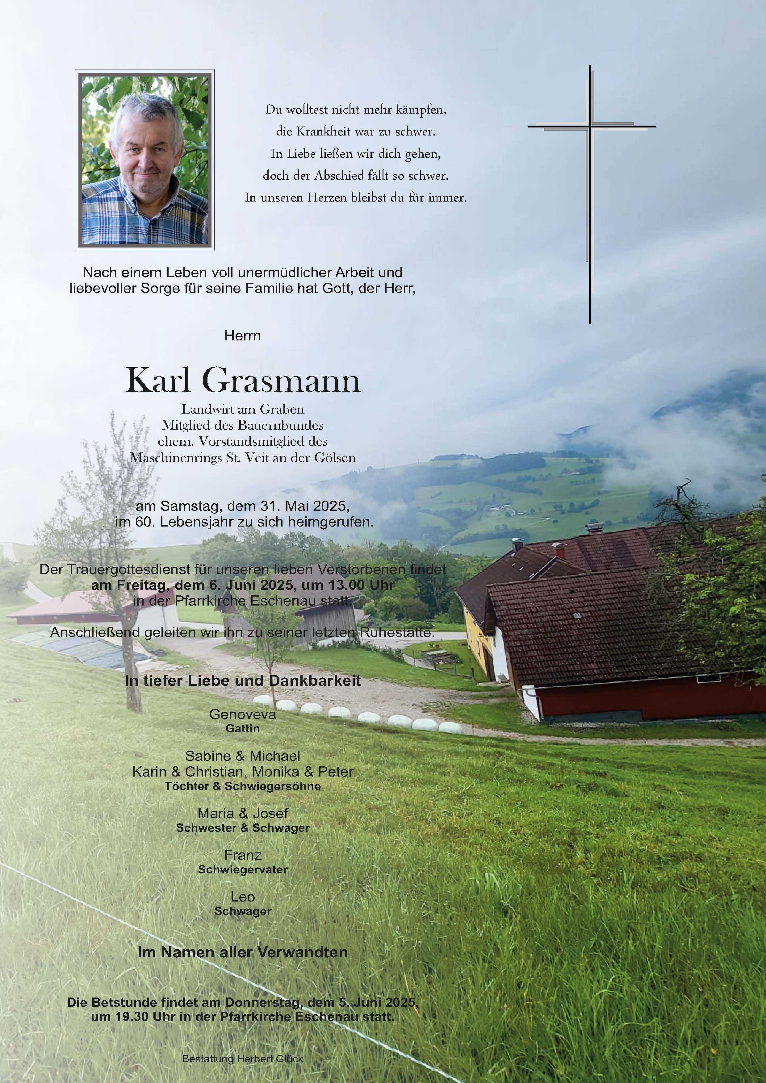 Sterbefall Karl Grasmann