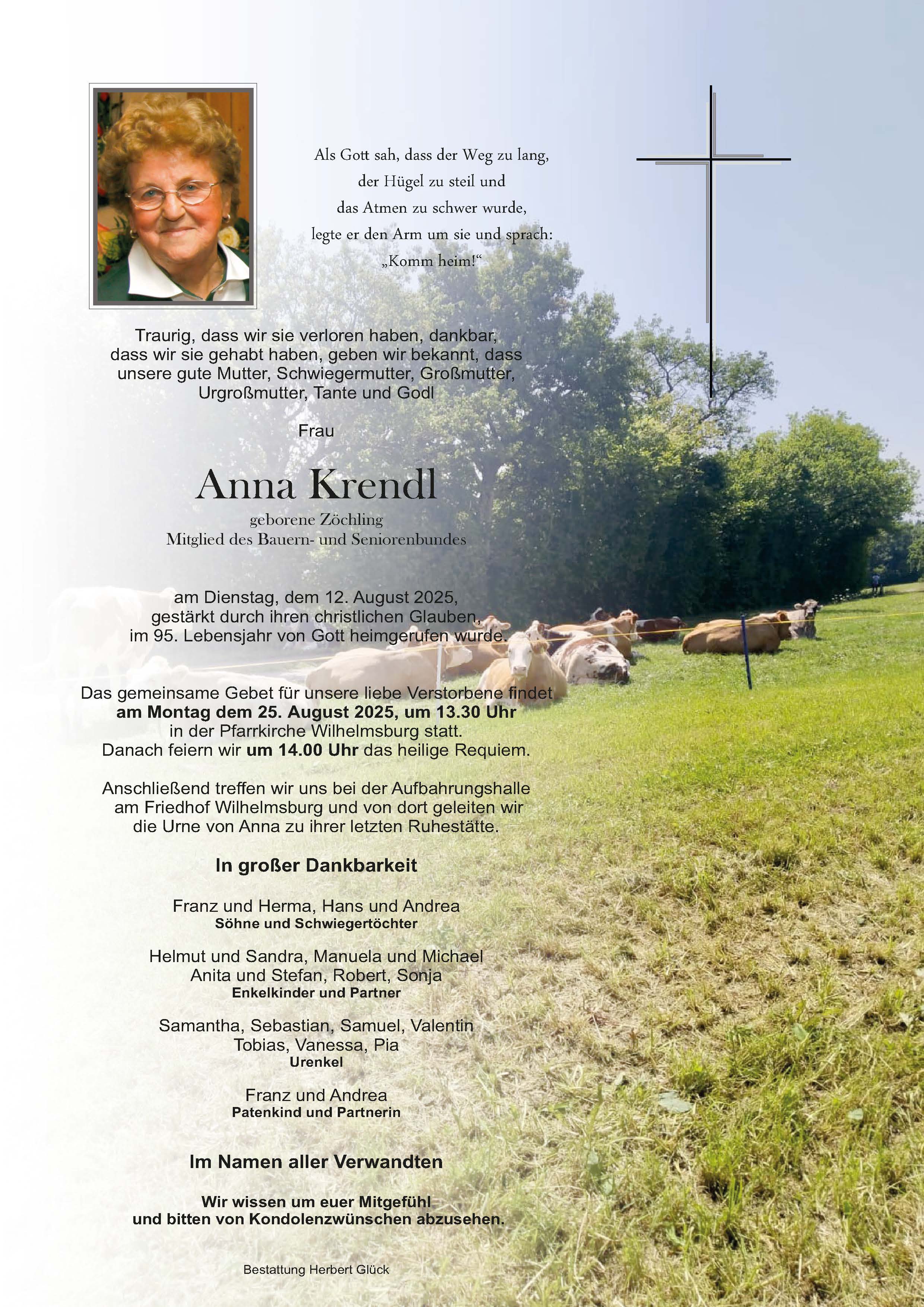 Sterbefall Anna Krendl