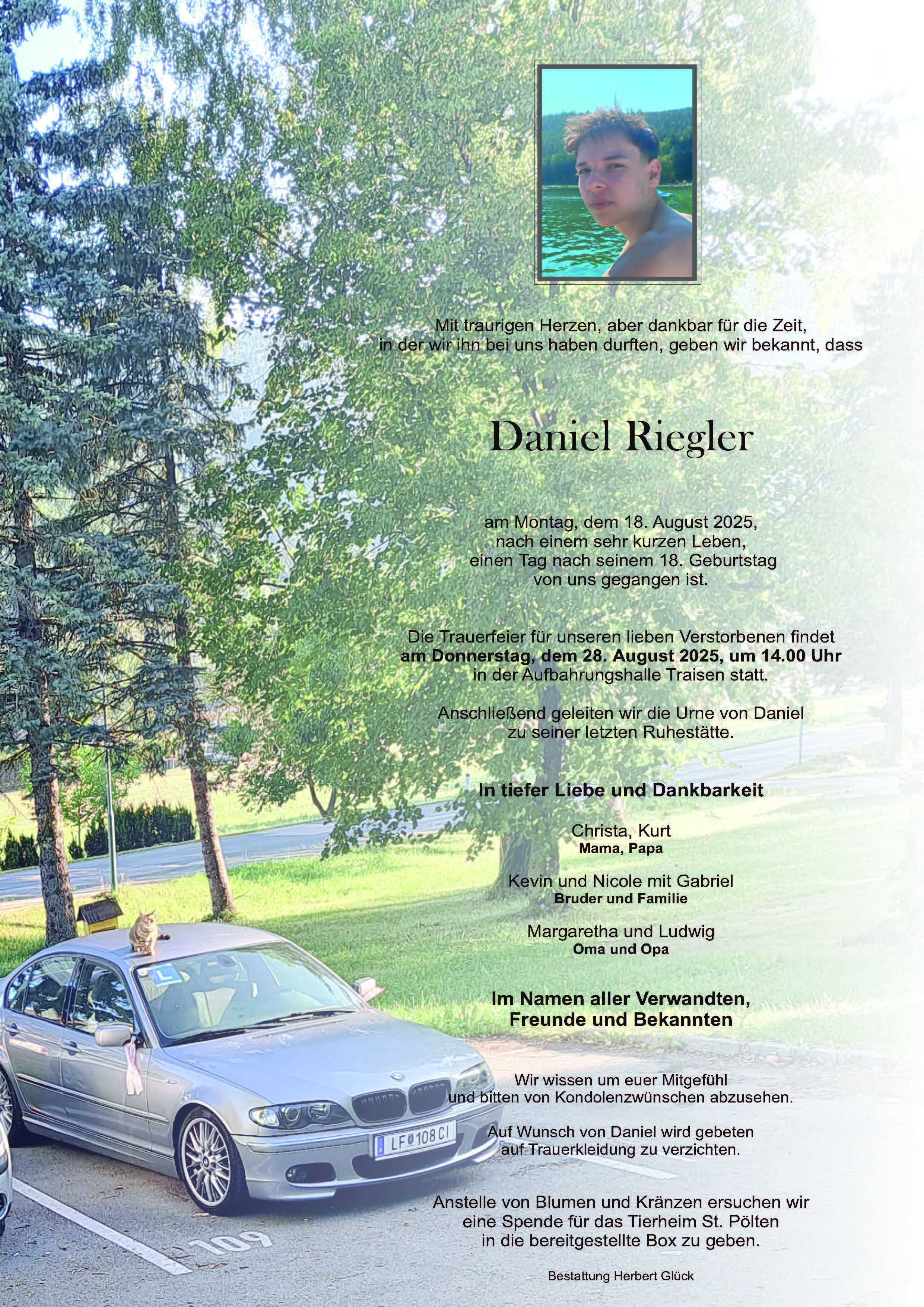 Sterbefall Daniel Riegler