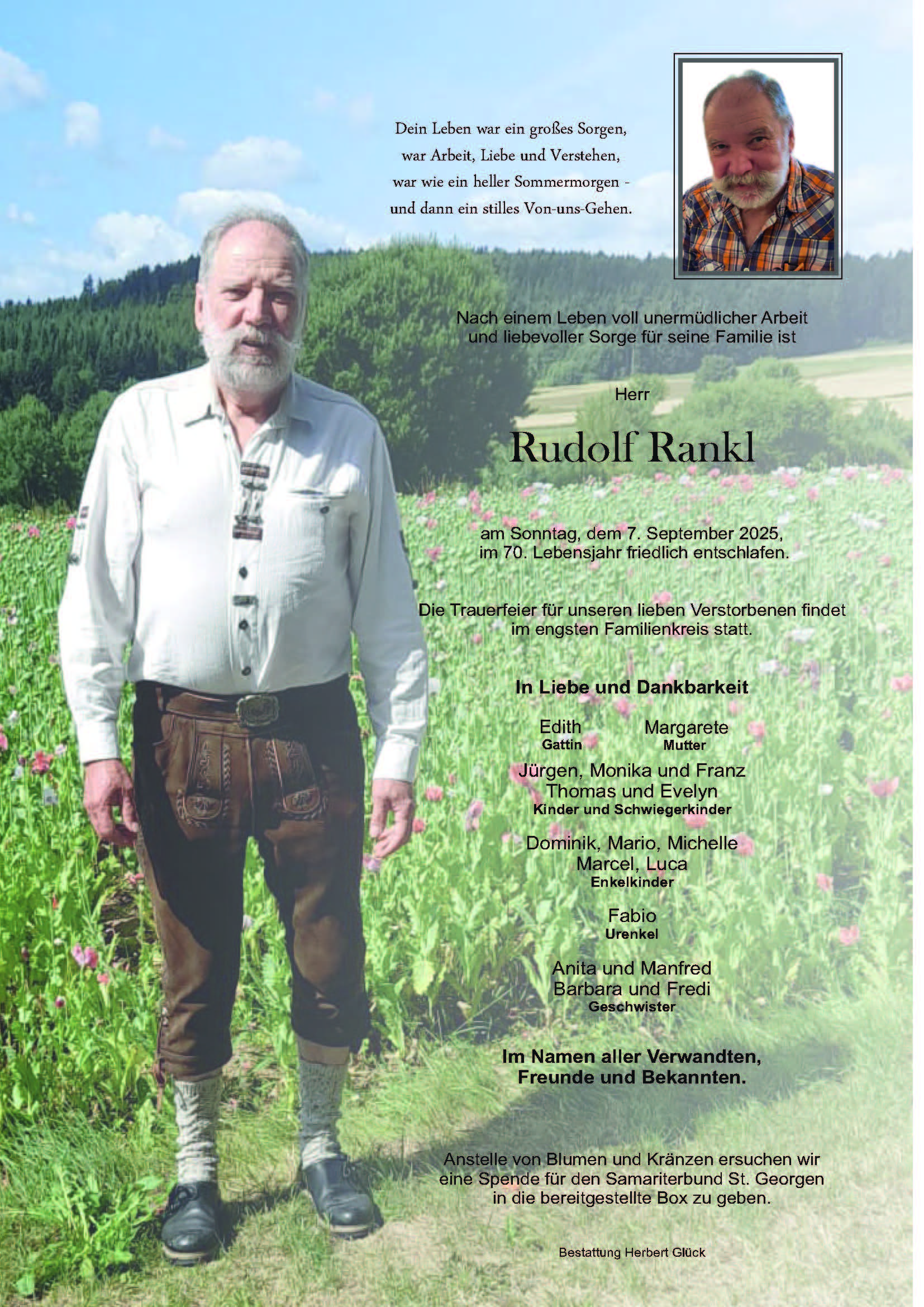 Sterbefall Rudolf Rankl