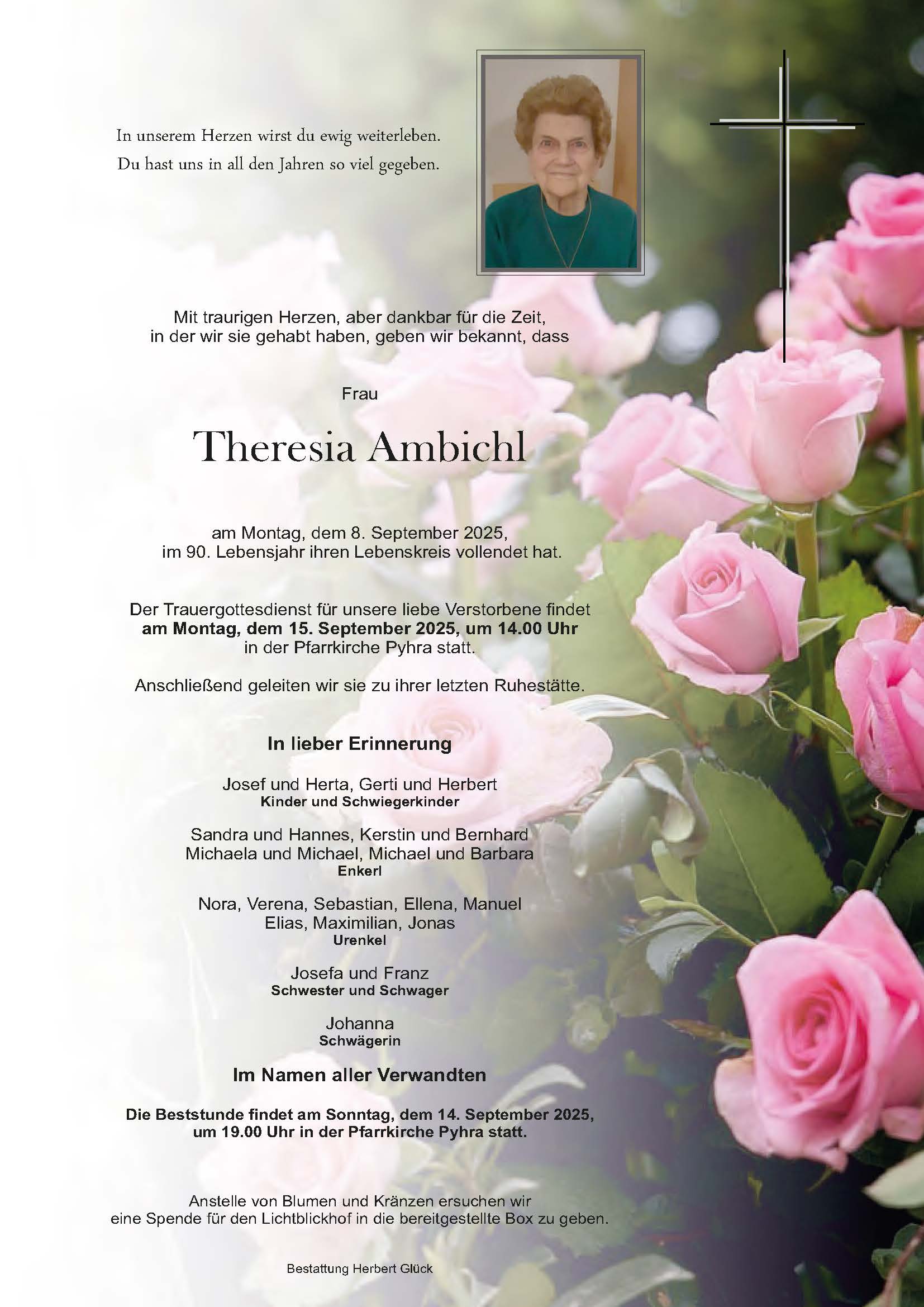 Sterbefall Theresia Ambichl