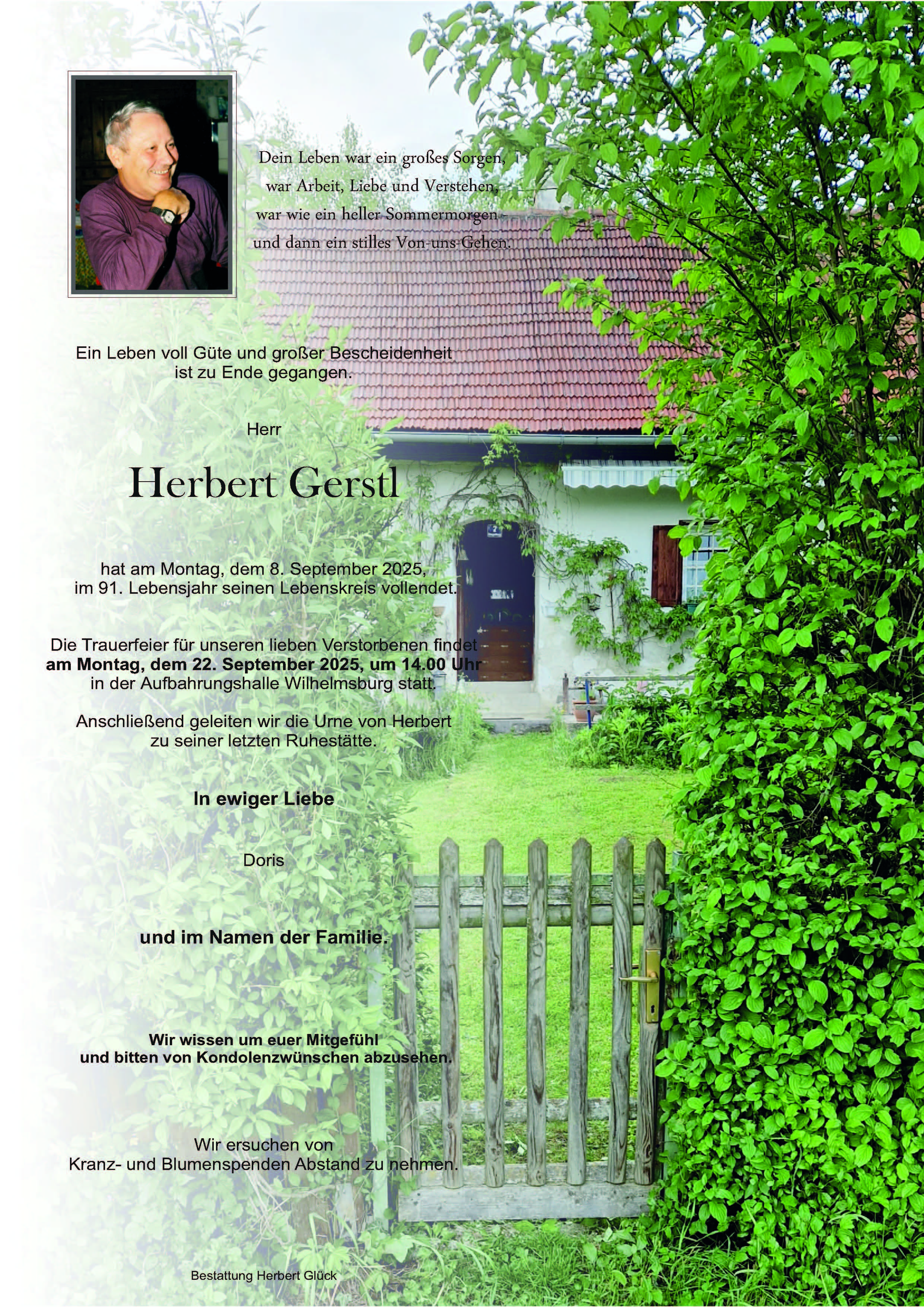 Sterbefall Herbert Gerstl