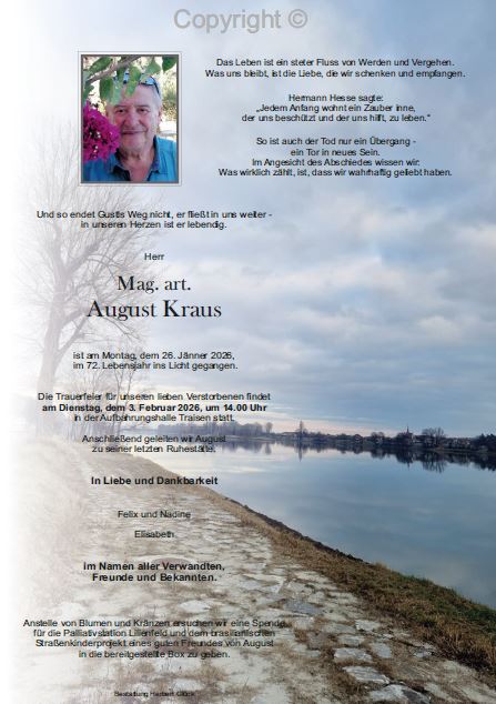 Sterbefall August Kraus