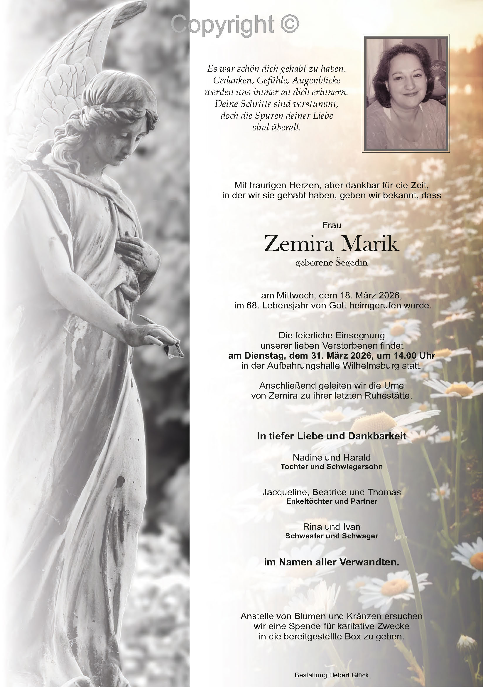 Sterbefall Zemira Marik