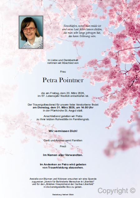 Sterbefall Petra Pointner