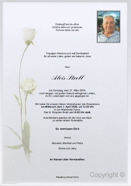 Sterbefall Alois Strebl