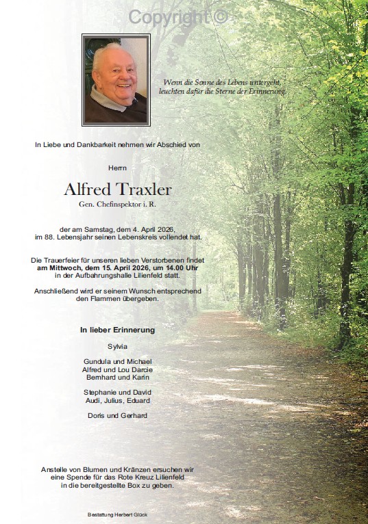 Sterbefall Alfred Traxler