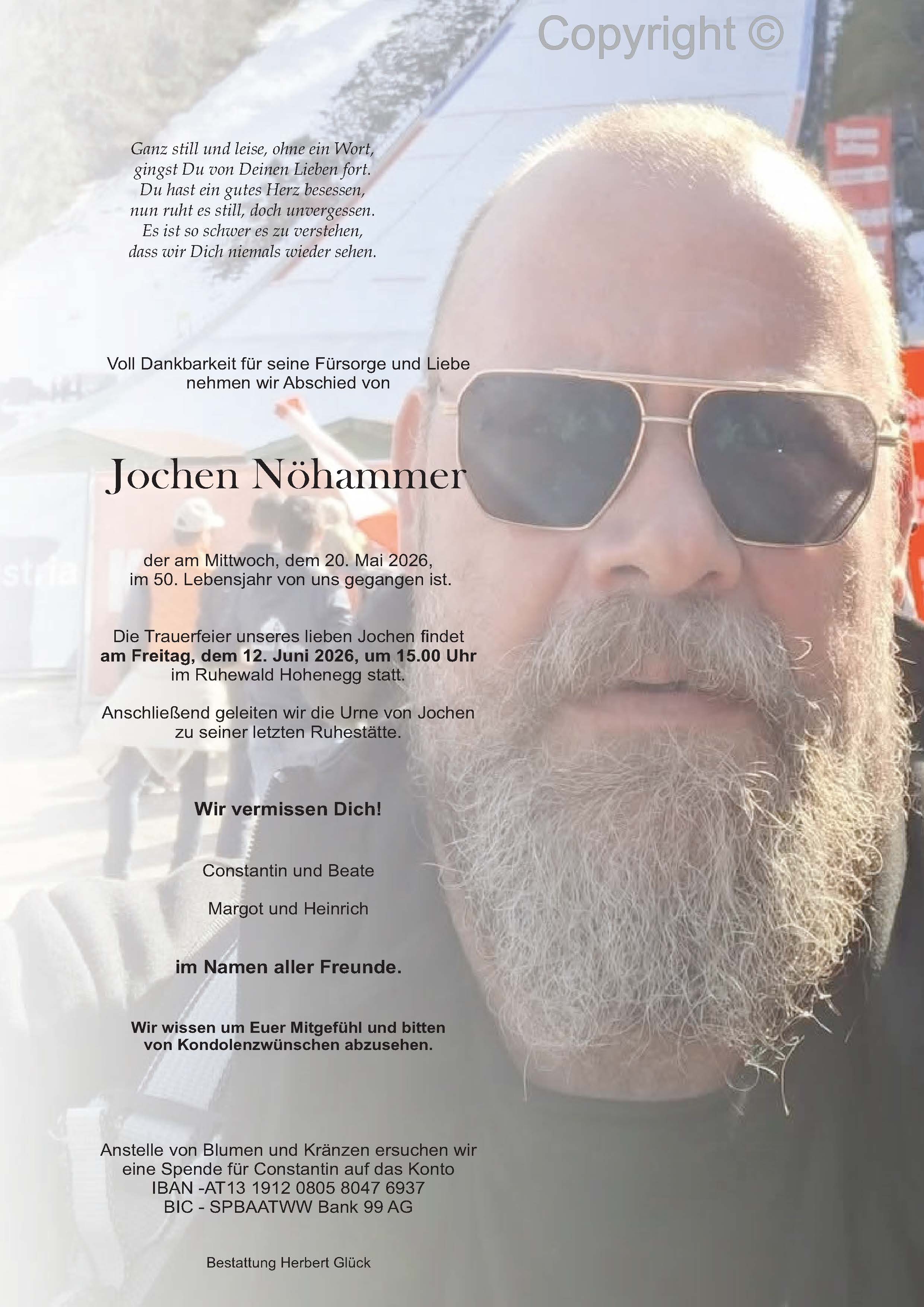 Sterbefall Jochen Nöhammer