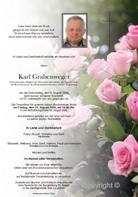 Sterbefall Karl Grabenweger