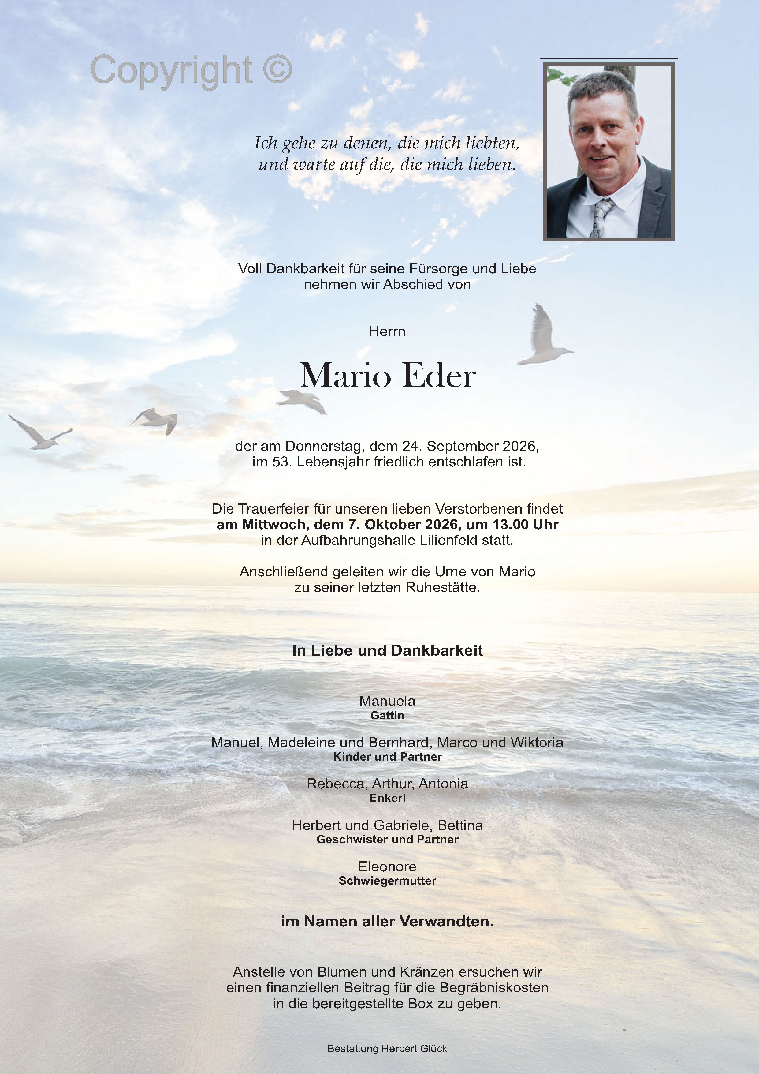 Sterbefall Mario Eder