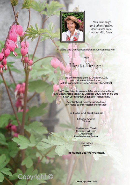 Sterbefall Herta Berger